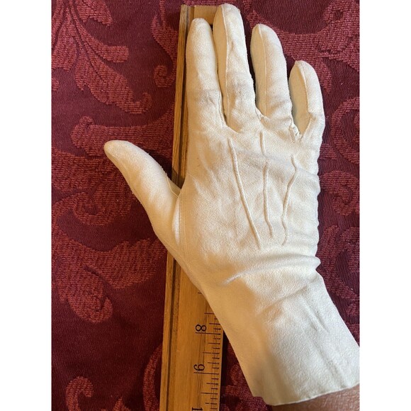 Suede Leather Gloves Vintage Ivory Cream Size Small Made in England - Picture 5 of 9